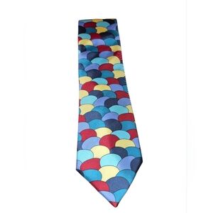 Giorgio Armani Cravatte Silk Multicolor Scallop Pattern Tie